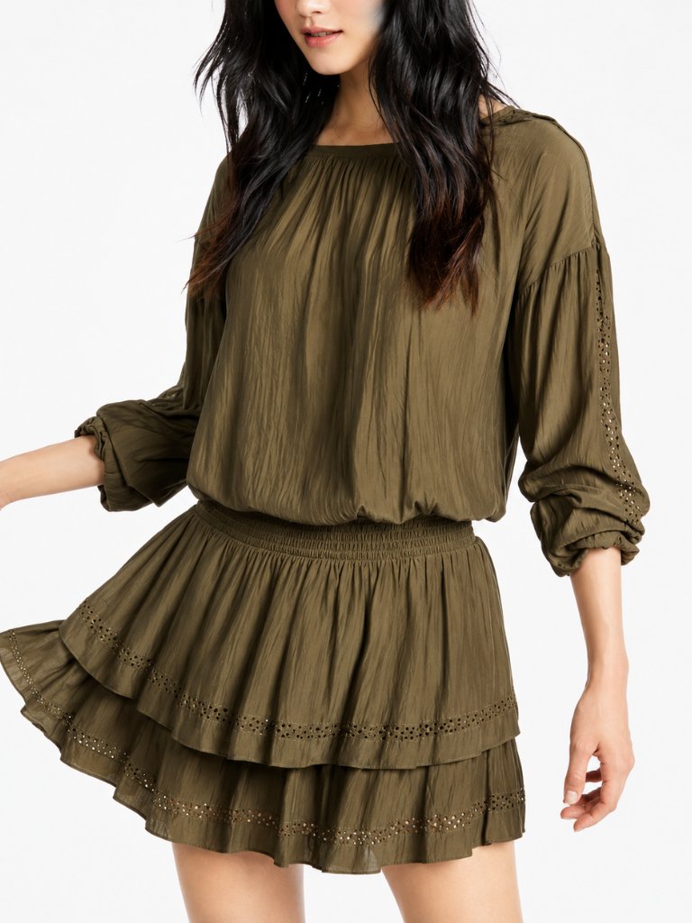 Ramy Brook Sheryl Embellished Mini Dress Urban Green Xxs Nwt